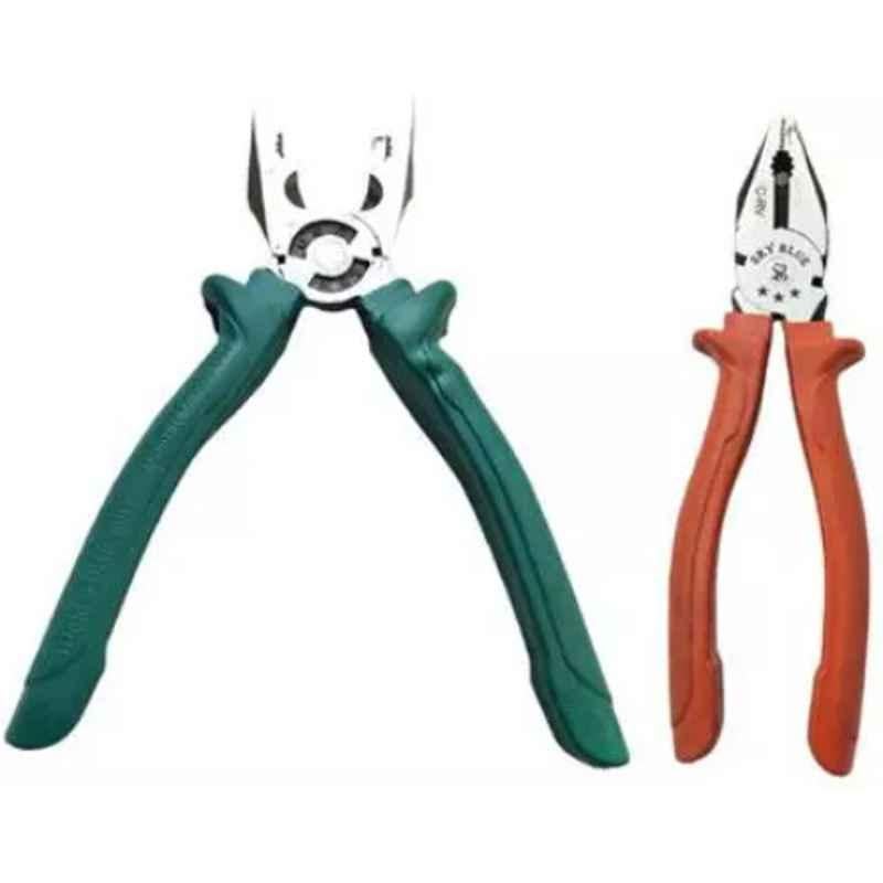 Sky Blue 2 Pcs 7.8 inch Lineman Plier Combo, SBE_PLIER_COMBO_MOD_01249