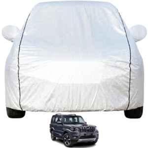 Allextreme Polyester Silver Car Cover with Mirror Pocket for Mahindra Scorpio N 2022 & 2026 Models, PV-TT018