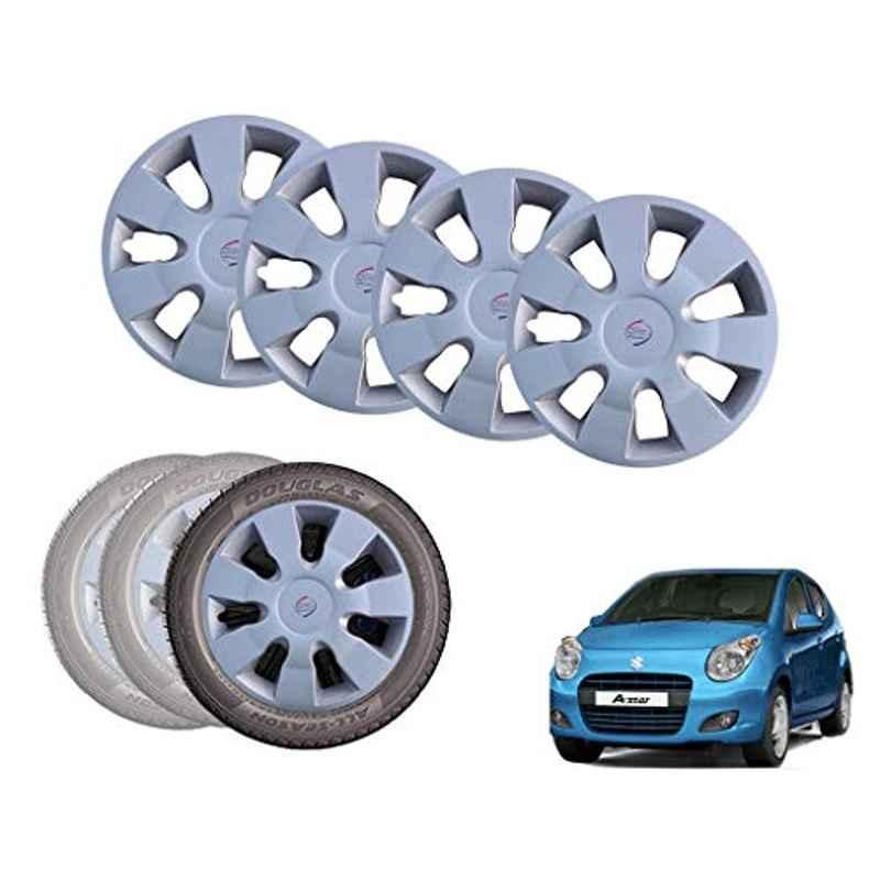 Auto Pearl 13 inch ABS Silver Car Hubcap Wheel Cover with Retention Ring Set for AStar