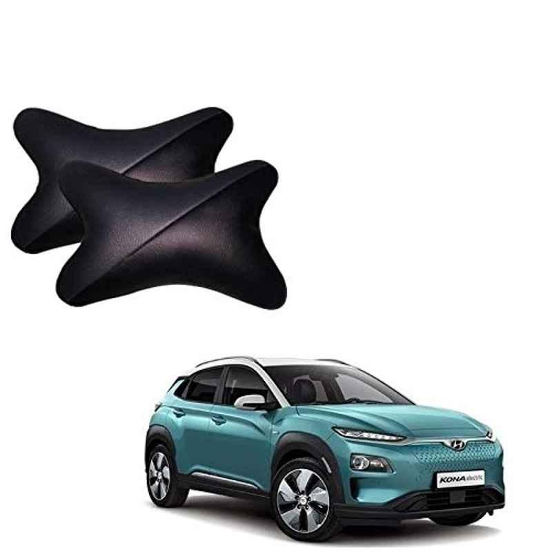 Kozdiko 2 Pcs Memory Foam Black & Grey Neck Rest Cushion Pillow Set for Hyundai Kona Electric