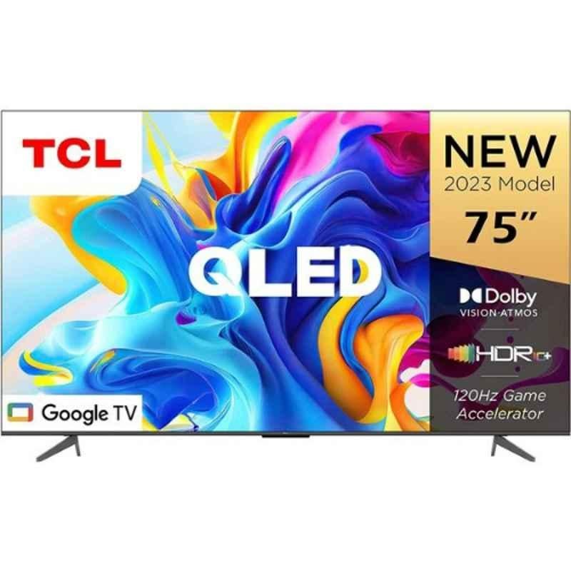 TCL 75 inch 4K Google Smart QLED TV, 75C645