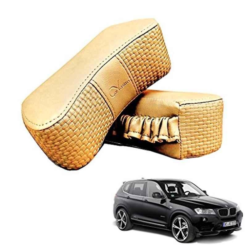 Kozdiko 2 Pcs Memory Foam Beige Luxurious Neck Rest Set for BMW X3, koz_20036