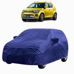 Aarex Auto Polyester Blue 100% Waterproof Car Body Cover with Mirror Pocket Side Elastic, Cotton Lining, Triple Stitched & Anti Dust for Maruti Suzuki Ignis, SW-4-Blue