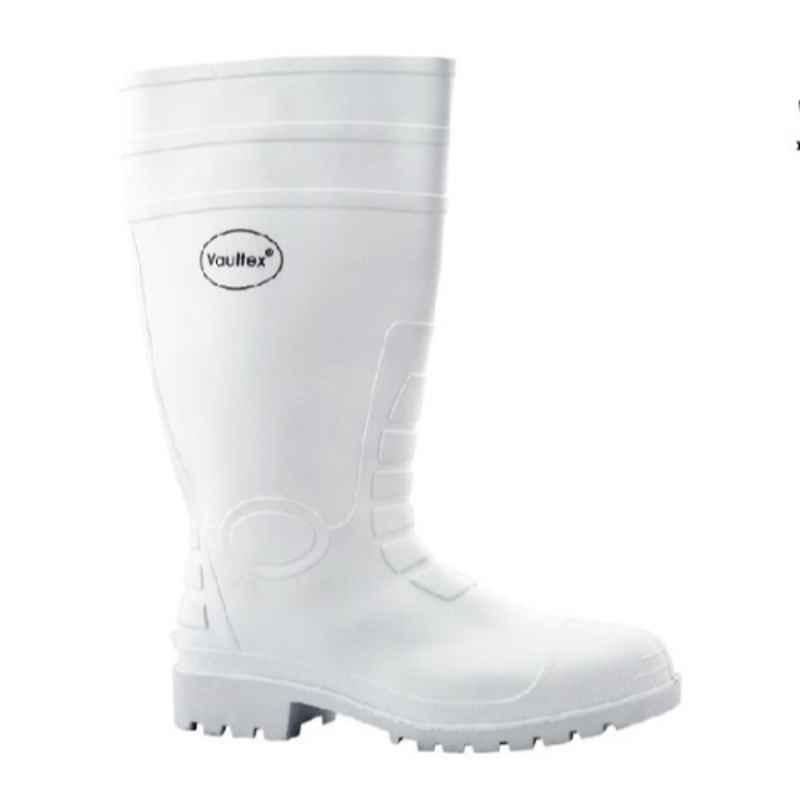 Vaultex RBW12 Steel Toe White Safety Gumboot, Size: 45