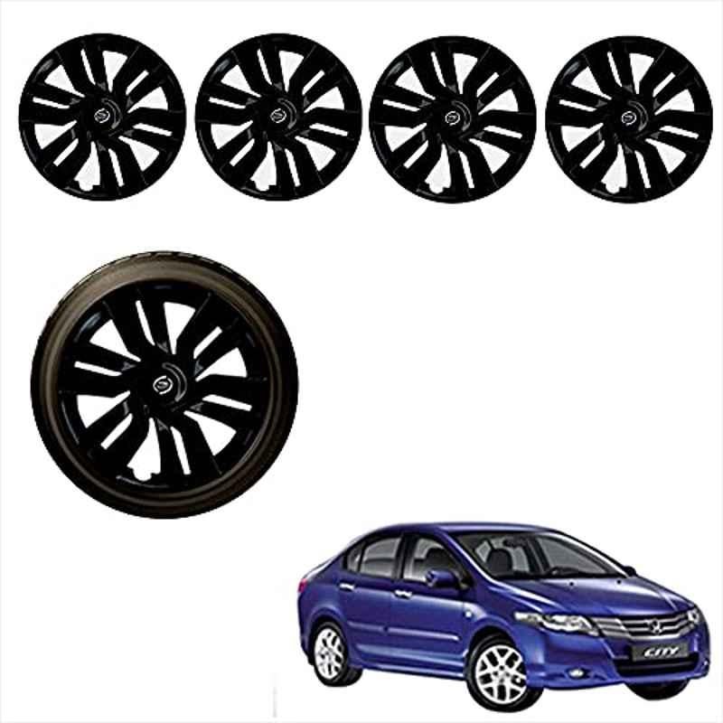 Auto Pearl 4 Pcs 15 inch ABS Black Car Wheel Cover Set for Honda City
