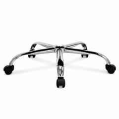 Woodberg 5 Legs Heavy Duty Universal Revolving Office Chair Metal Chrome Base with Pin Type Nylon Wheels, PF-8392