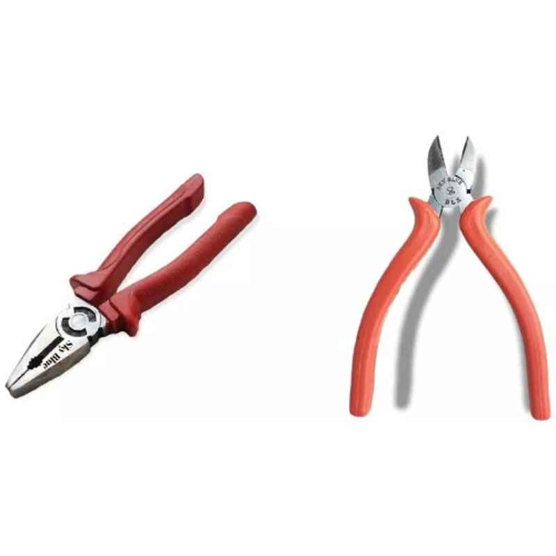 Sky Blue 2 Pcs 7.8 inch Lineman Plier Combo, SBE_PLIER_COMBO_MOD_00317