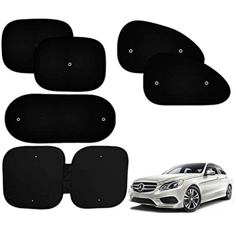 Auto Pearl 6 Pcs PVC & Mesh Black Window, Front & Rear Sun Shade Set for Mercedes Benz E280 CDI