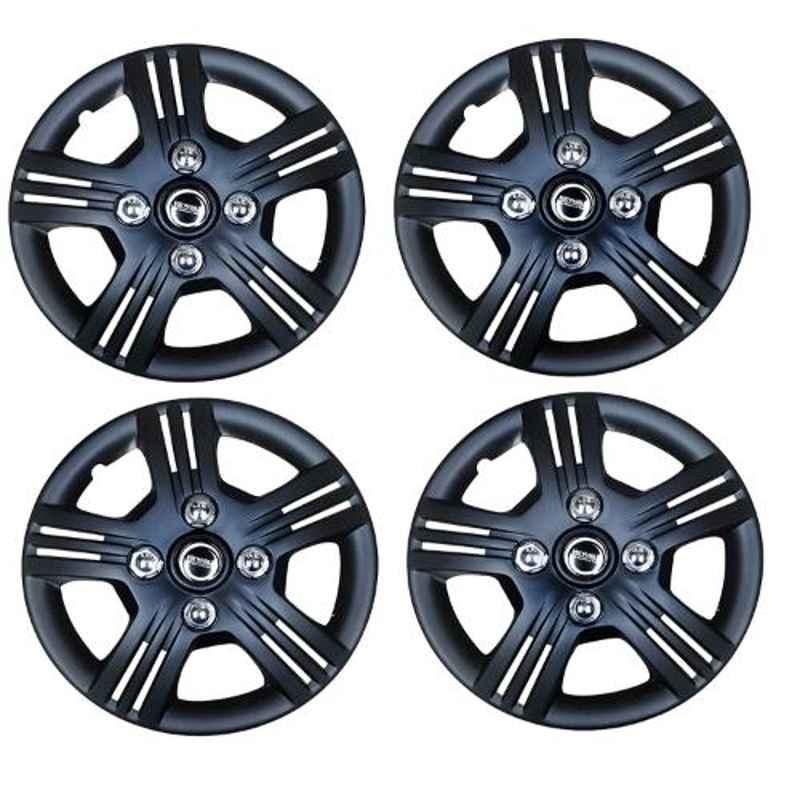 Hotwheelz 4 Pcs 14 inch Black Wheel Cover Set for Hyundai Santro Asta, HWWC_VTEC_BK14_SANTRO2018