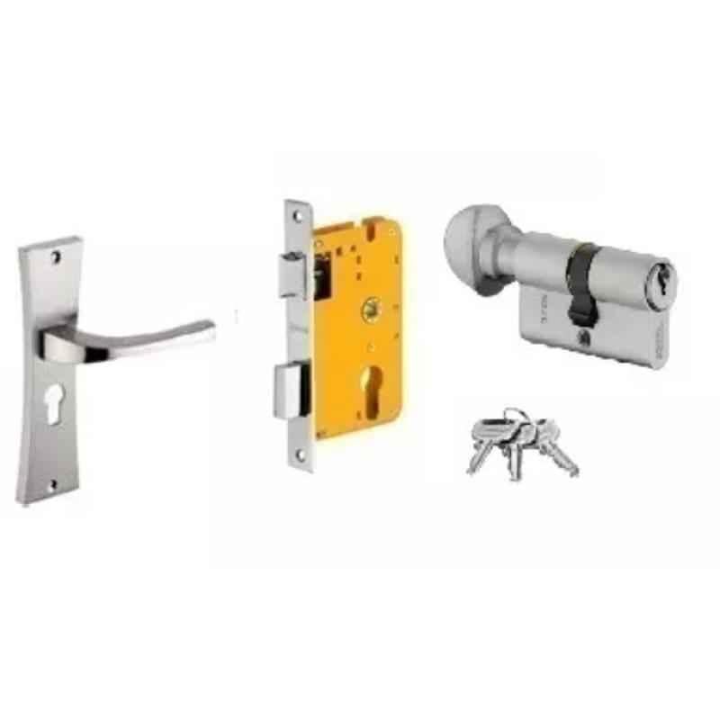 Dorset HL Series Divine 60mm Stainless Steel Patina Finish Door Handle Lock Set with Knob & Key (Pack of 3)