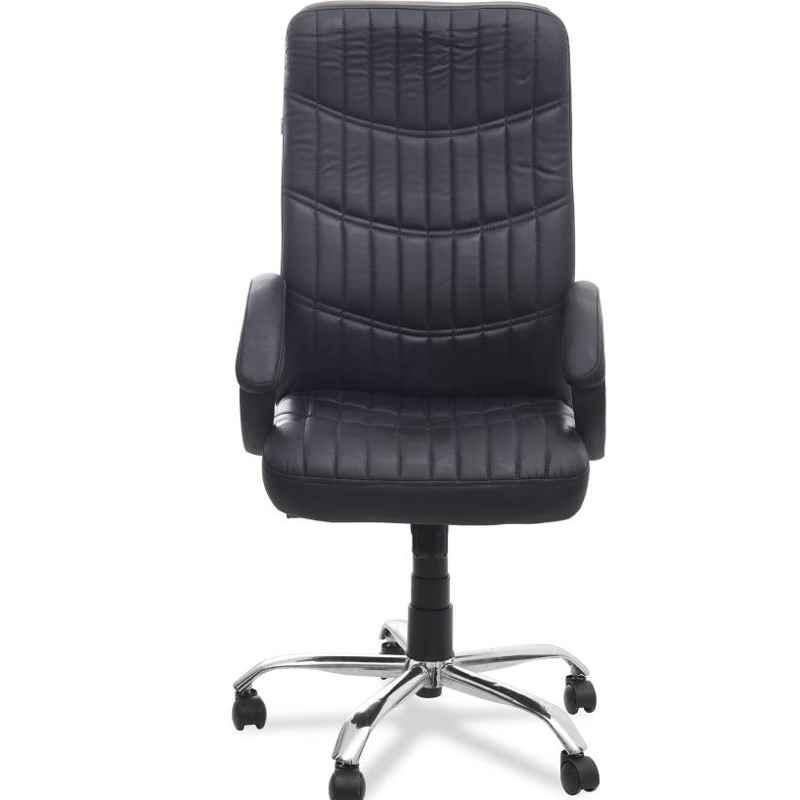 Chair Garage PU Leatherette Black Adjustable Height Office Chair with Back Support, CG140 (Pack of 2)