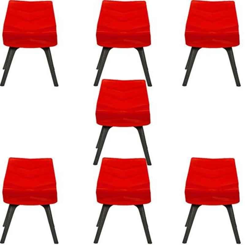 Regent Diamond Shell Plastic Black & Red Chair (Pack of 7)