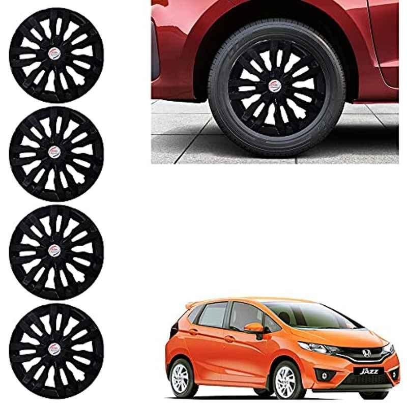 Auto Pearl 4 Pcs 14 inch ABS Black Wheel Cover Set for Honda Jazz 2015