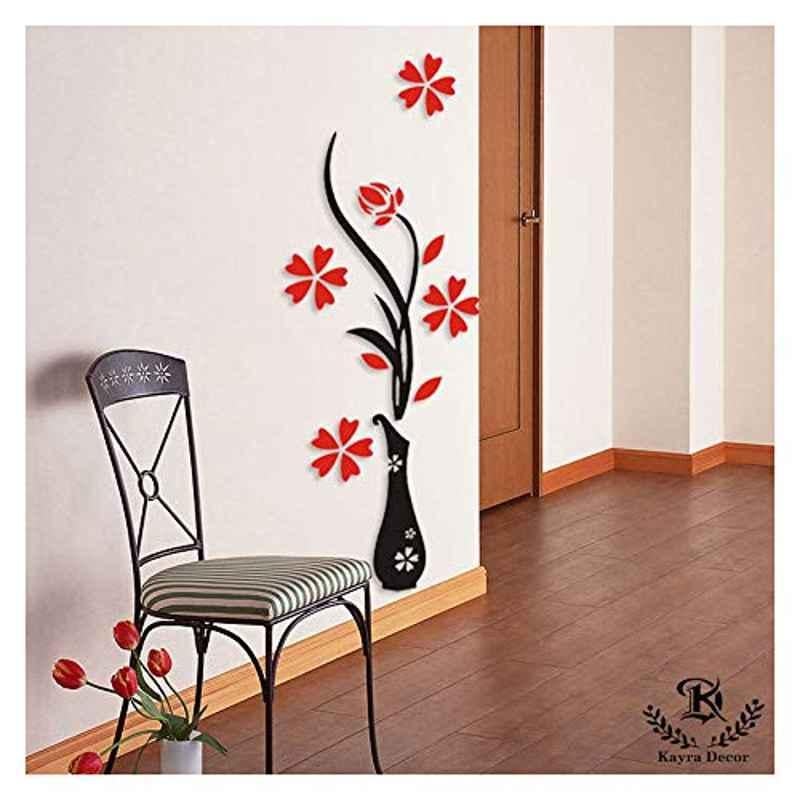 Kayra Decor 36x80 inch PVC Flower in The Vase Wall Design Stencil, KHSNT417