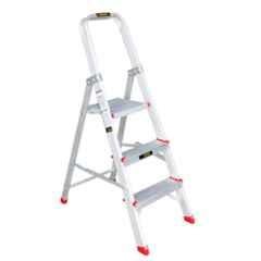 EMAC 3 Step Aluminium Silver Anti Slip Folding ESL Ladder with Platform, ESL-3
