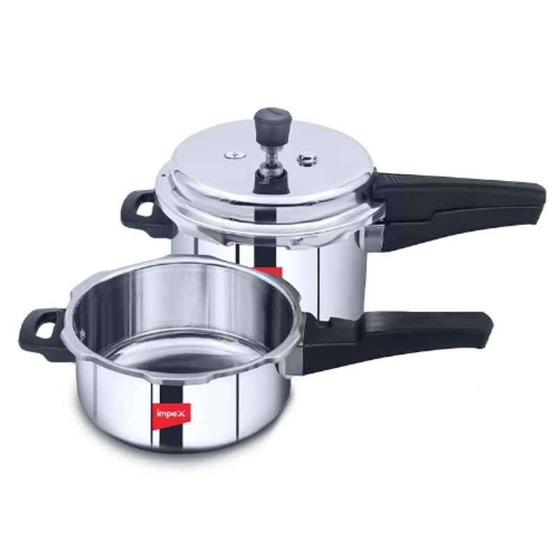 Impex 3L & 5L Stainless Steel Silver Pressure Cooker Combo, EP 3C5