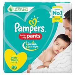 Pampers 86 Pcs Premium Care Cottony Softness Baby Diaper Packet, Size: Small