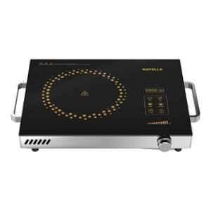 Havells GLO TC22 2200W Stainless Steel & Glass Black Infrared Induction Cooktop with Digital Display & 1 Year Warranty, GHCICEUK220