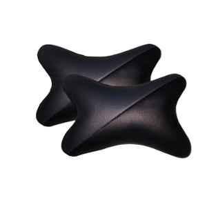 Kozdiko 2 Pcs Black Designer Neck Rest Cusion/Pillow Set for Daewoo Matiz, koz_4173