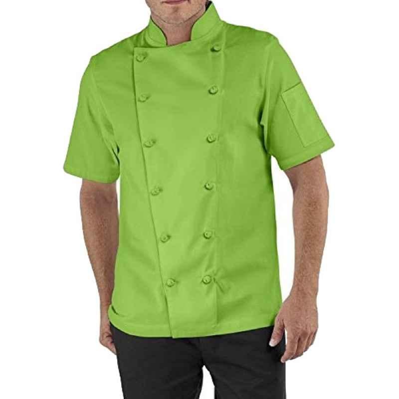 Superb Uniforms Polyester & Cotton Green Half Sleeves Chef Coat, SUW/Gr/CC022, Size: L