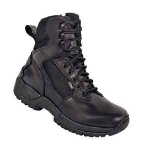 Allen Cooper AC6053 Leather Thermoplastic Toe Black Zipper Combat Boot, Size: 6