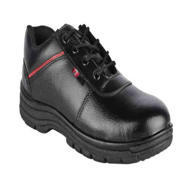 JK Steel JKPSF133BLK Leather Steel Toe Black Safety Shoe, Size: 9