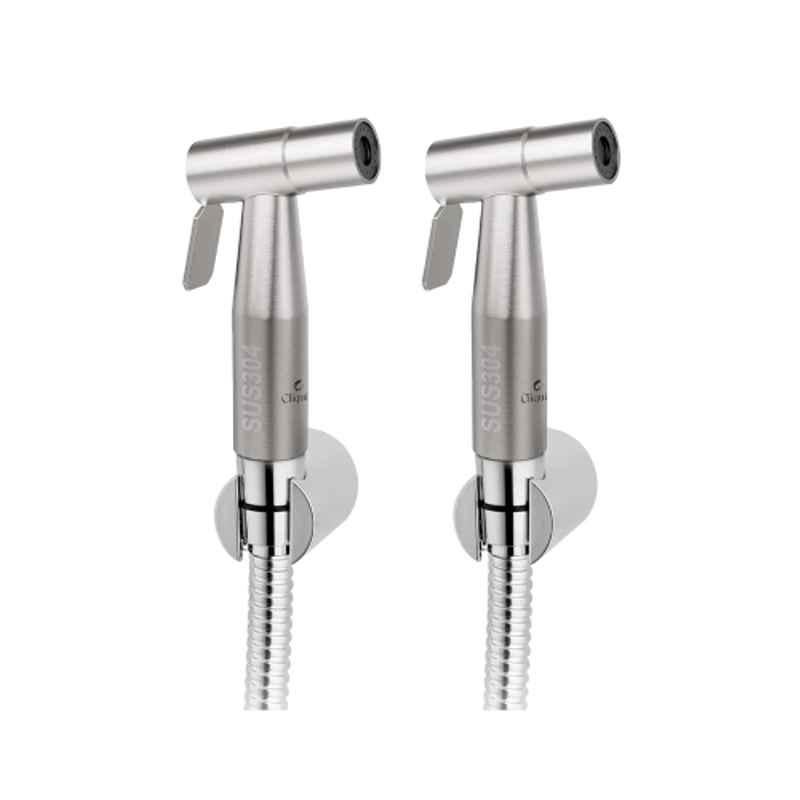 Cliquin Boltt Stainless Steel Silver Chrome Finish Health Faucet without Hose Pipe, KSHF2241 (Pack of 2)