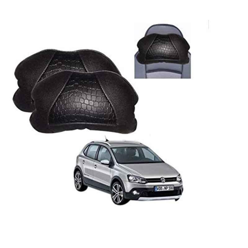 Kozdiko 2 Pcs Black Neck Rest Cushion Pillow Set for Volkswagen Polo Cross