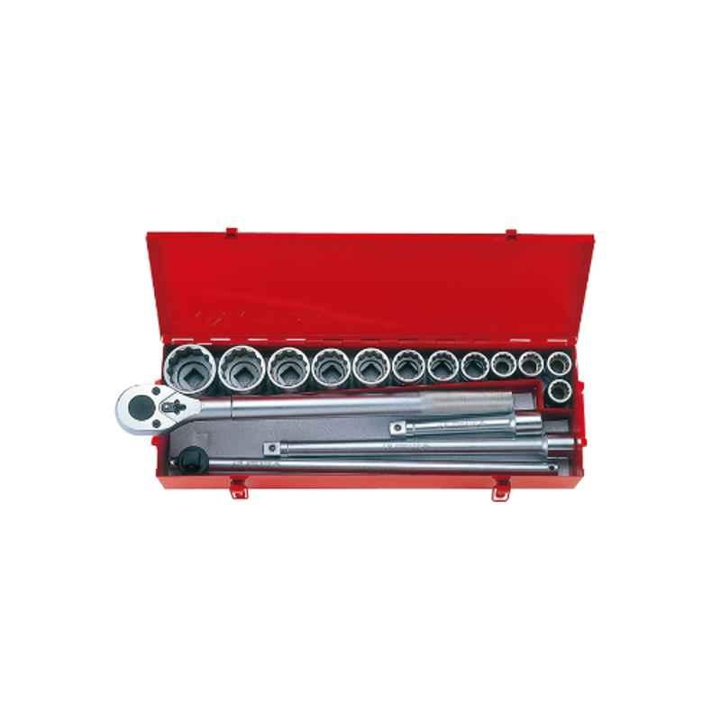 16PC.3/4"DR.SOCKET SET 12PT METRIC CHROME, 6016MR