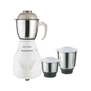 Cellecor GMC-500 Plus 500W White 3 Speed Control Mixer Grinder with 3 Stainless Steel Jars & Overload Protector