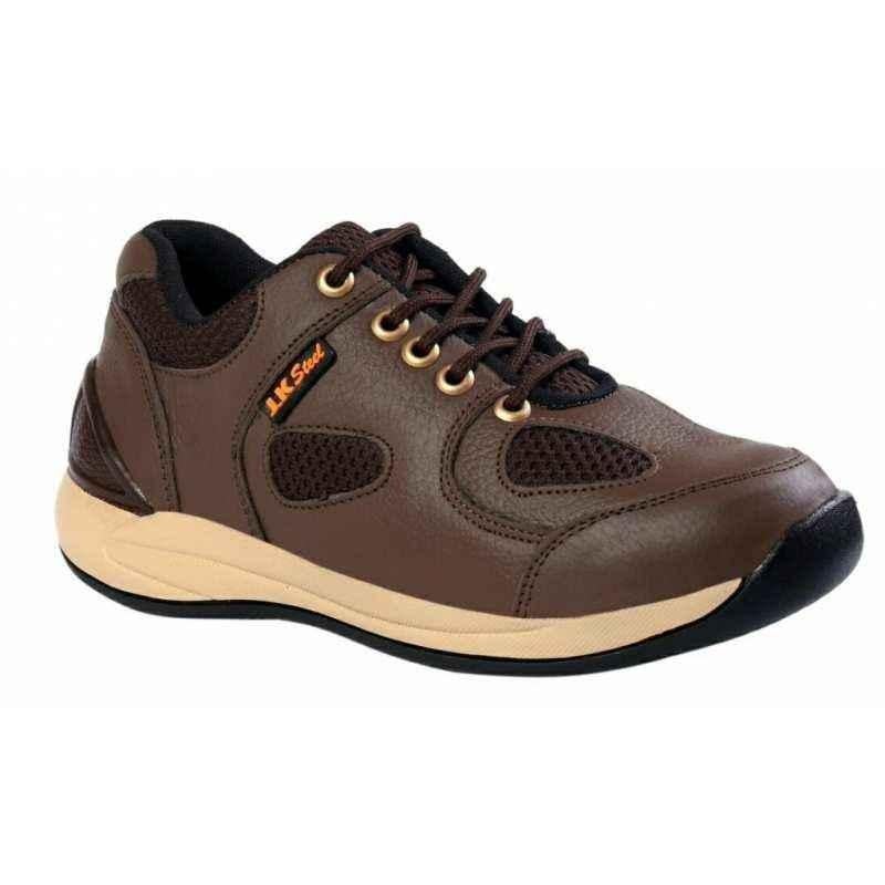 JK Steel JKPI006BN Steel Toe Brown Work Safety Shoes, Size: 9