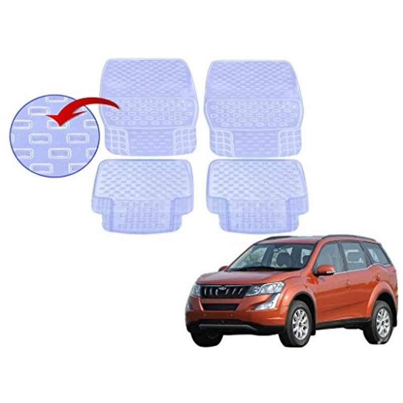 Kozdiko 93043 4 Pcs Rubber & PVC Clear Car Floor Mat Set for Mahindra XUV 500