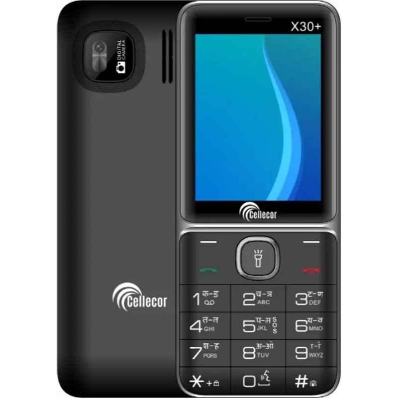 Cellecor X30+ 32GB/32GB 1.8 inch Black Dual Sim Feature Phone with Torch Light & FM