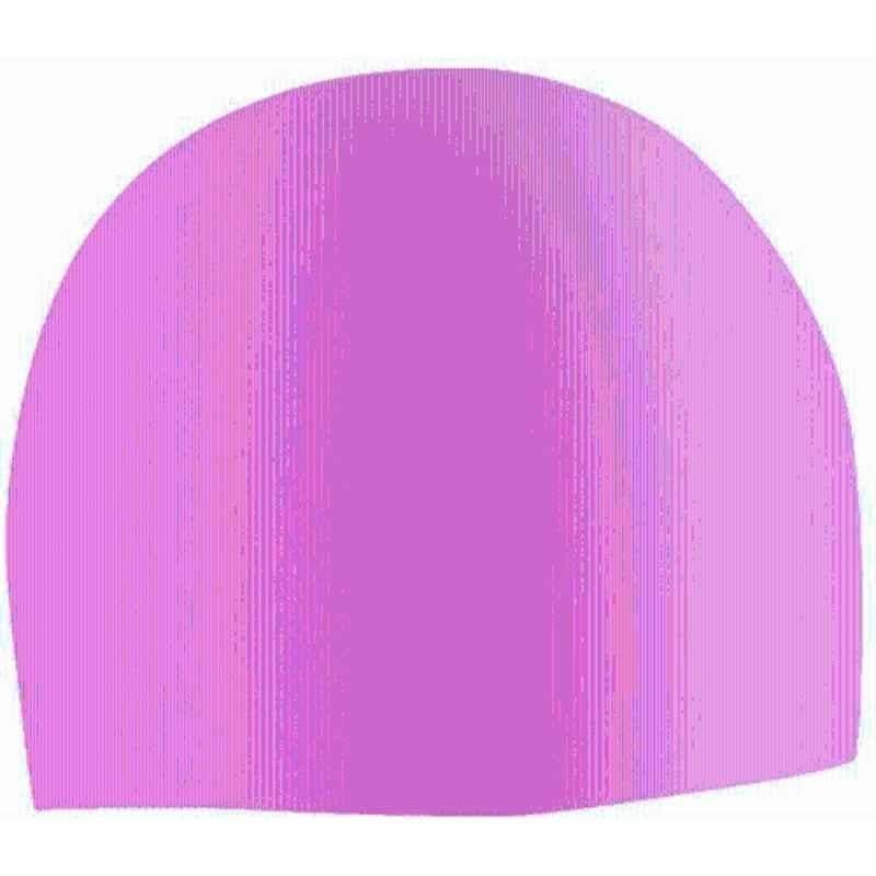 Matrica Solid Silicone Purple Swimming Cap, Size: Free