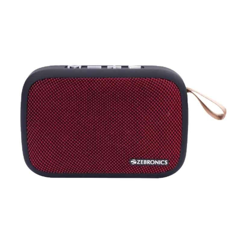 Zebronics Delight N 3W Black & Red Portable Bluetooth Speaker with Media-Volume Control