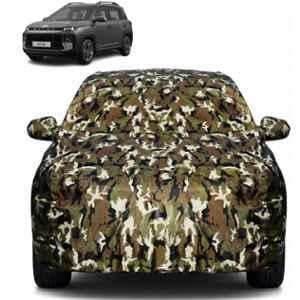 Allextreme Polyester Multicolour Camouflage Car Body Cover with Mirror Pocket for Hyundai Exter, PV-EXT01