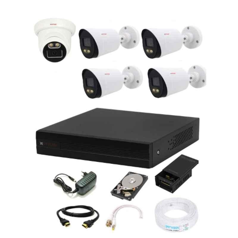 CP Plus 2.4MP White & Black 4 Pcs Bullet & Dome Camera with 8 Channel DVR & Hard Disk Kit