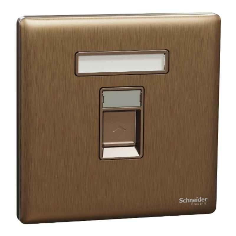 Schneider Electric Unica X 1M RJ45 Cat6 Dark Bronze Shuttered Data Socket, NUX31RJ6_DB