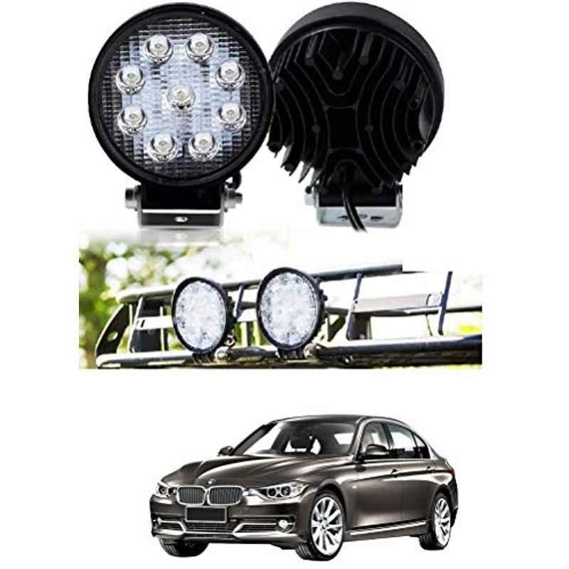 Kozdiko 2 Pcs 27W 4 inch 9 LED Waterproof Round White Fog Light Set with Mounting Brackets for BMW 3 Series, kozd_19988