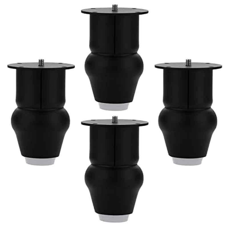Plantex 4 inch Stainless Steel Black Sofa Leg/Bed Furniture Leg for Home/Furniture Sofa Leg for Table/Support Leg/Furniture Leg (Pack of 4), APS-DTS-52-4IN-BLCK-SOFA-LEG-PAIR-PK-2