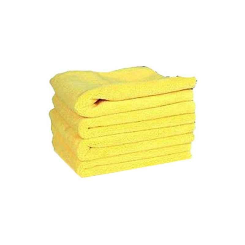 30x60cm Microfiber Yellow Towel (Pack of 4)