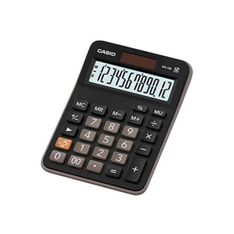 Casio MX-12B-BK 147x106.5x29mm Plastic Black & White Electronic Calculator