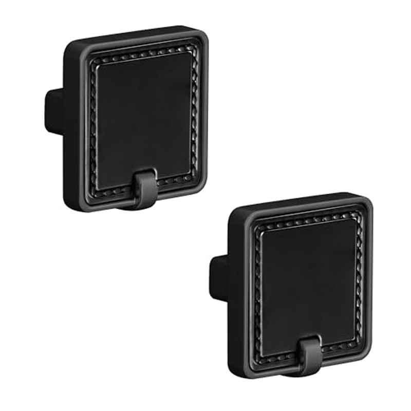 Plantex Knobs for Drawers/Drawer Knobs/Square Knob for Cabinets/Pull-Push Knob for Kitchen/Bedroom/Drawer (Pack of 2) DC-Black & Z-Black