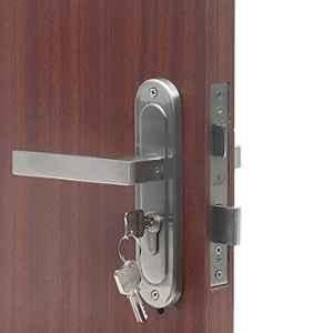 Homexpert LB-301 Stainless Steel Satin Finish Round Plate Heavy Duty Mortise Door Lock Set