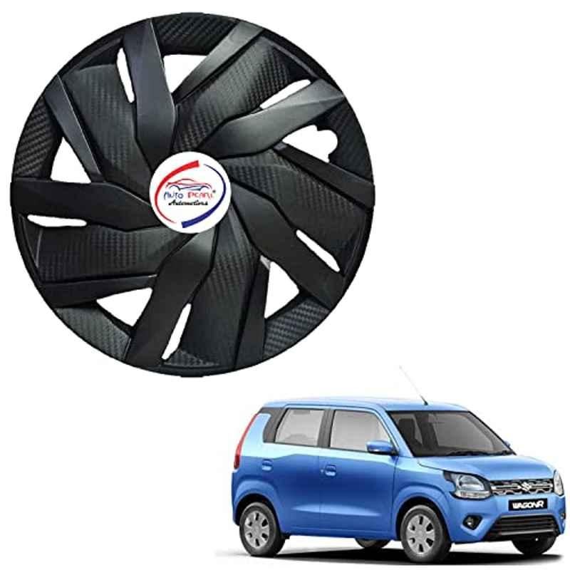 Auto Pearl 4 Pcs 13 inch ABS Black EGLS23 Hubcap Wheel Cover Set with Retention Ring for Maruti Suzuki WagonR 2019