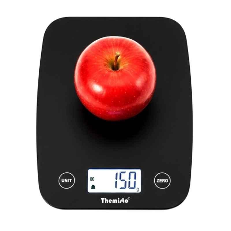 Themisto 5kg Plastic Black Kitchen Weighing Scale with LCD Display, TH-WS18