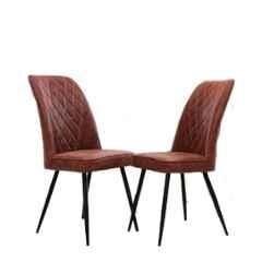 Newturn 2 Pcs Currency Leather Bronze Dining Chairs Set for Home, Kitchen & Restaurant