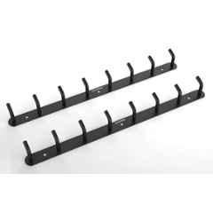 Plantex Wall Hooks for Hanging Cloth/Stainless Steel Towel Hangers/Bathroom Robe Hooks/Door Hangers/Wall Hook Rack/Hook Rail for Hanging Keys 8 Hooks (Pack of 2), Black