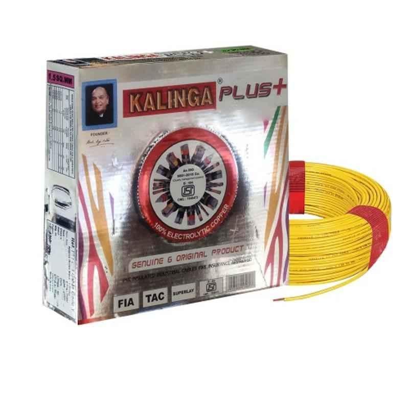 Kalinga Plus 6 Sqmm Single Core Yellow FR PVC Insulated Housing Wire, Length: 90 m