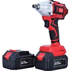 XDLB Damier 1/2 inch 20V 4Ah Fixed Square Cordless Impact Wrench with 2 Pcs Sockets & Batteries